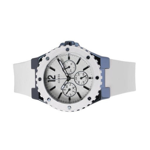 Guess Overdrive Chronograph White Dial White Rubber Strap Watch for Women - W0149L6 Buy Now By Guess