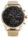 Hugo Boss Skymaster Black Dial Gold Mesh Bracelet Watch for Men - 1513838 Buy Now By Hugo Boss