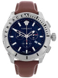 Versace Casual Chronograph Blue Dial Brown Leather Strap Watch for Men - VERG002-18 Buy Now By Versace
