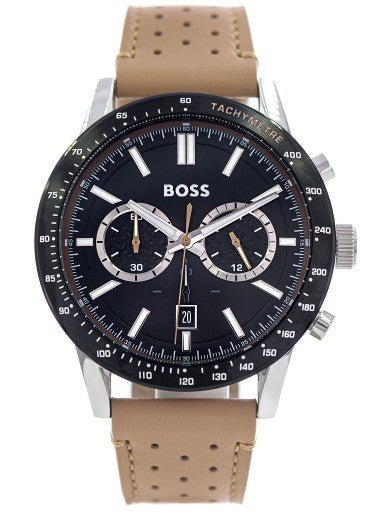 Hugo Boss Allure Black Dial Brown Leather Strap Watch for Men - 1513964 Buy Now By Hugo Boss