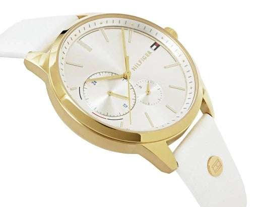 Tommy Hilfiger Brooklyn Quartz White Dial White Leather Strap Watch for Women - 1782018 Buy Now By Tommy Hilfiger