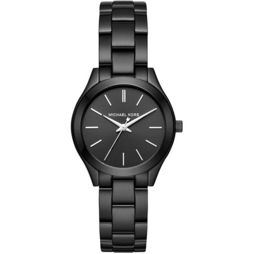 Michael Kors Mini Slim Runway Black Dial Black Steel Strap Watch for Women - MK3587 Buy Now By Michael Kors