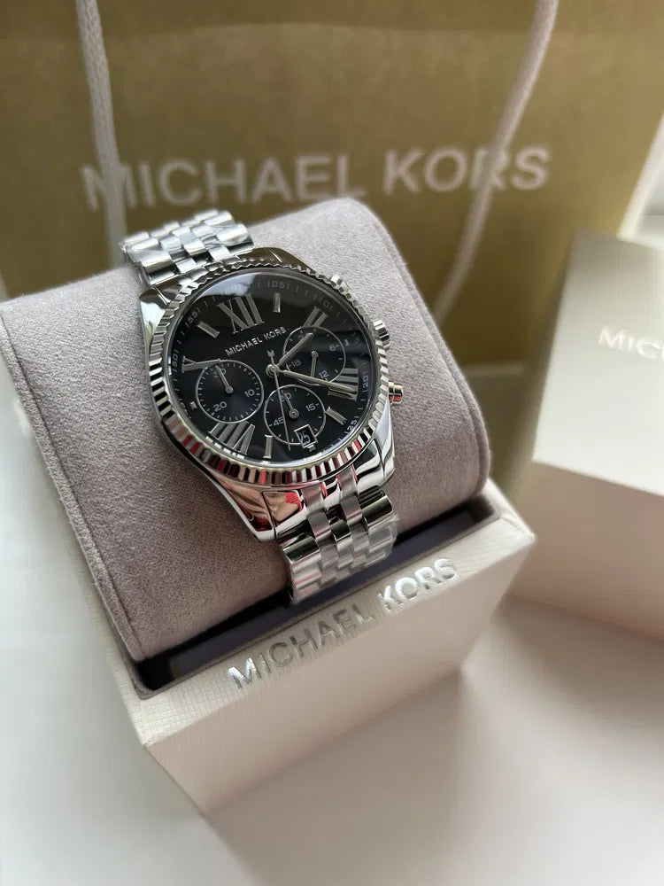 Michael Kors Runway Chronograph Black Dial Silver Steel Strap Watch For Women - MK5708 Buy Now By Michael Kors