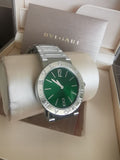 Bvlgari Bvlgari Bvlgari Lady Green Dial Silver Steel Strap Watch for Women - BVLGARI103693 Buy Now By Bvlgari
