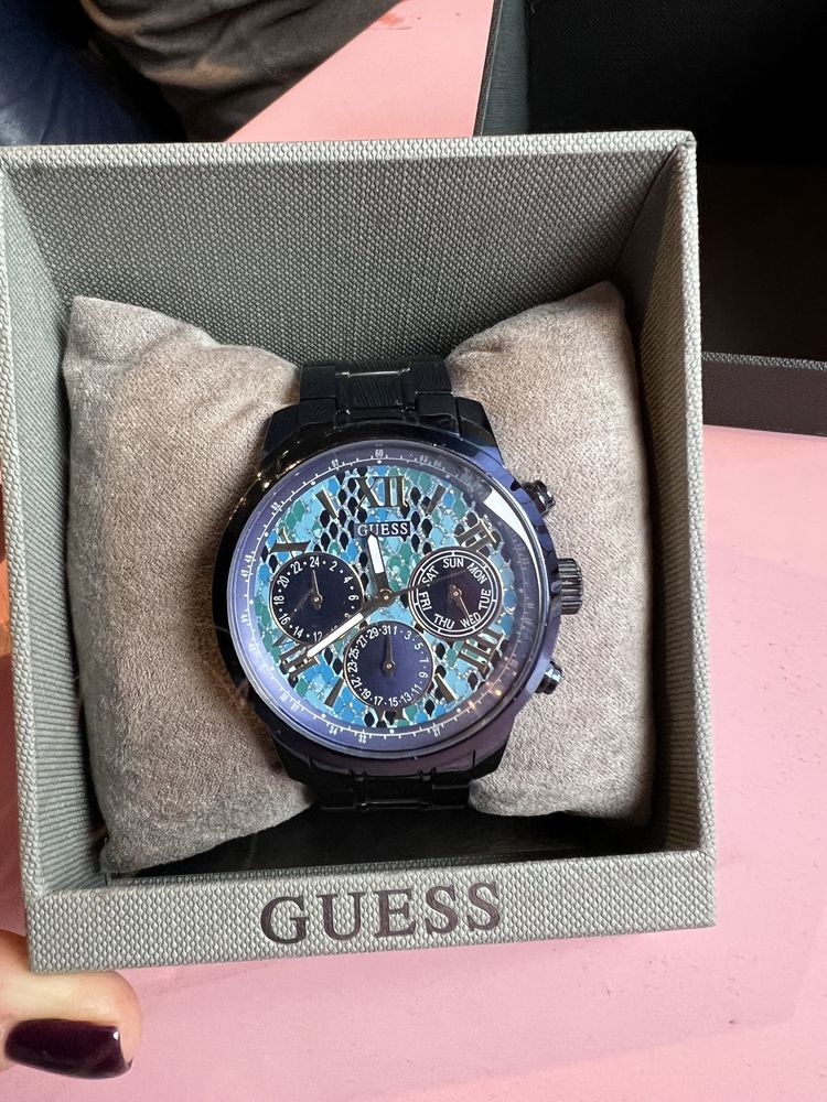Guess Sunrise Multifunction Blue Dial Blue Steel Strap Watch for Women - W0448L10 Buy Now By Guess