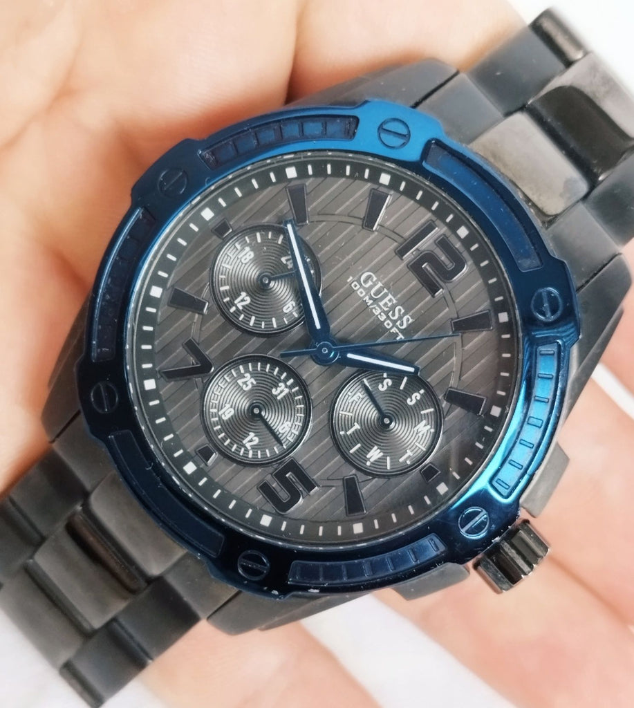 Guess Flagship Multifunction Chronograph Grey Dial Grey Steel Strap Watch for Men - W0601G1 Buy Now By Guess