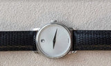 Movado Museum Quartz Silver Dial Black Leather Strap Watch For Men - 2100001 Buy Now By Movado
