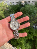 Fossil Boyfriend Chronograph Silver Dial Silver Steel Strap Watch for Women - ES2198 Buy Now By Fossil