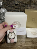 Versace Audrey Quartz White Dial Pink Leather Strap Watch for Women - VELR00119 Buy Now By Versace