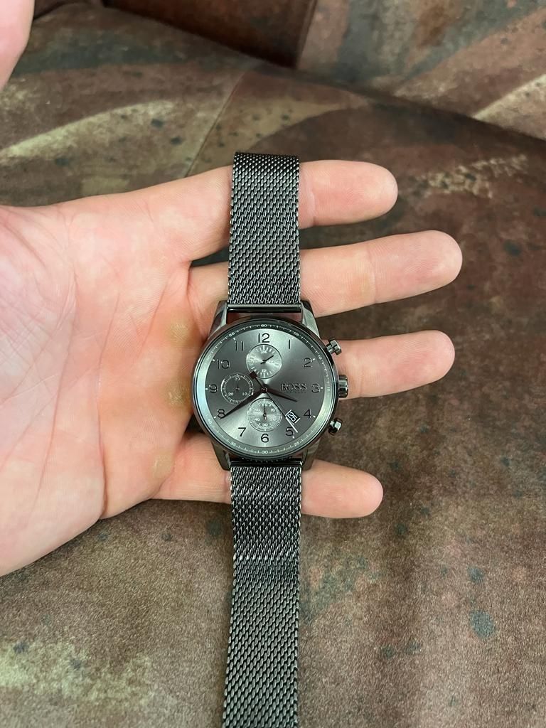 Hugo Boss Navigator Grey Dial Grey Mesh Bracelet Watch for Men - 1513674 Buy Now By Hugo Boss