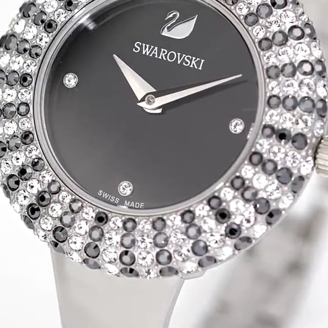 Swarovski Crystal Rose Black Dial Silver Steel Strap Watch for Women - 5484076 Buy Now By Swarovski