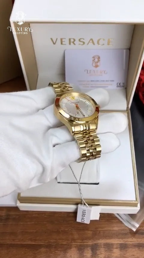 Versace Hellenyium Analog White Dial Gold Steel Strap Watch for Men - VEVK00720 Buy Now By Versace