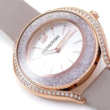 Swarovski Crystalline Aura Silver Dial Beige Leather Strap Watch for Women - 5519450 Buy Now By Swarovski