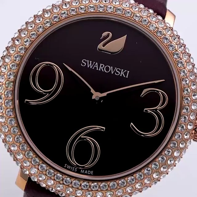 Swarovski Crystal Frost Red Dial Red Leather Strap Watch for Women - 5484064 Buy Now By Swarovski