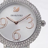 Swarovski Crystal Frost Silver Dial White Leather Strap Watch for Women - 5484070 Buy Now By Swarovski