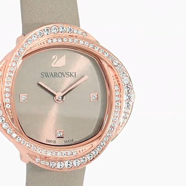 Swarovski Crystal Flower Grey Dial Grey Leather Strap Watch for for Women - 5552424 Buy Now By Swarovski