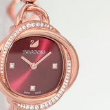 Swarovski Crystal Flower Red Dial Rose Gold Steel Strap Watch for Women - 5552783 Buy Now By Swarovski
