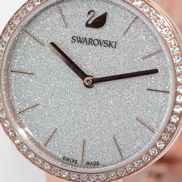 Swarovski Cosmopolitan Diamond Powder Gold Dial Rose Gold Steel Strap Watch for Women - 5517800 Buy Now By Swarovski