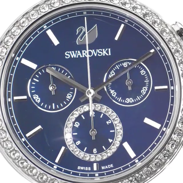 Swarovski Era Journey Blue Dial Blue Leather Strap Watch for Women - 5479239 Buy Now By Swarovski