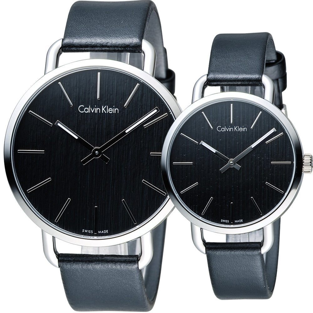 Calvin Klein Even Black Dial Black Leather Strap Watch for Women - K7B211C1 Buy Now By Calvin Klein