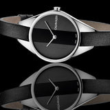 Calvin Klein Rebel Black Grey Dial Black Leather Strap Watch for Women - K8P231C1 Buy Now By Calvin Klein