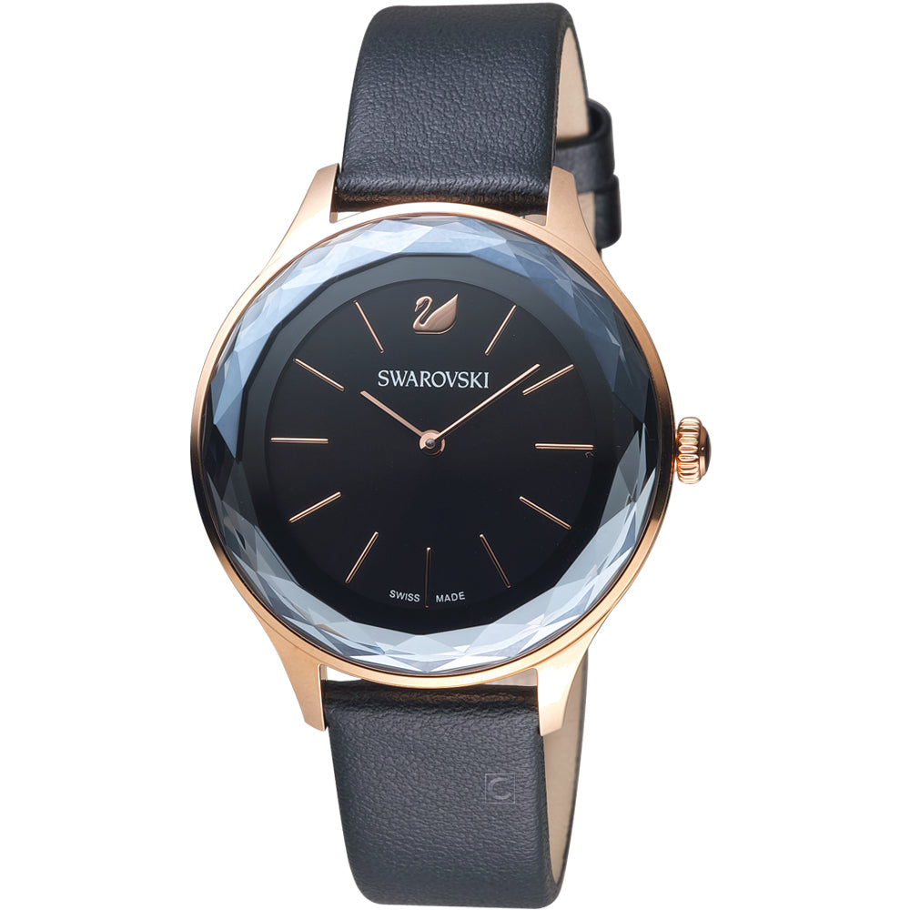 Swarovski Octea Nova Grey Dial Grey Leather Strap Watch for Women - 5295358 Buy Now By Swarovski