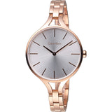 Calvin Klein Graphic Silver Dial Rose Gold Steel Strap Watch for Women - K7E23646 Buy Now By Calvin Klein