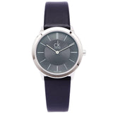 Calvin Klein Minimal Grey Dial Black Leather Strap Watch for Men - K3M221C4 Buy Now By Calvin Klein