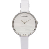 Calvin Klein Rise White Grey Dial White Leather Strap Watch for Women - K7A231L6 Buy Now By Calvin Klein