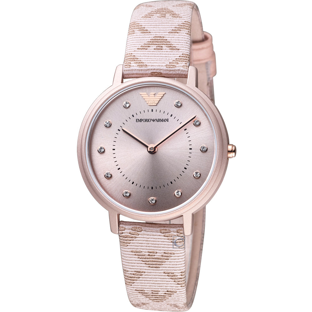 Emporio Armani Kappa Quartz Rose Gold Dial Pink Leather Strap Watch For Women - AR11010 Buy Now By Emporio Armani