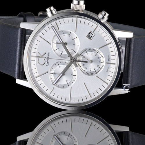 Calvin Klein Post Minimal White Dial Black Leather Strap Watch for Men - K7627120 Buy Now By Calvin Klein