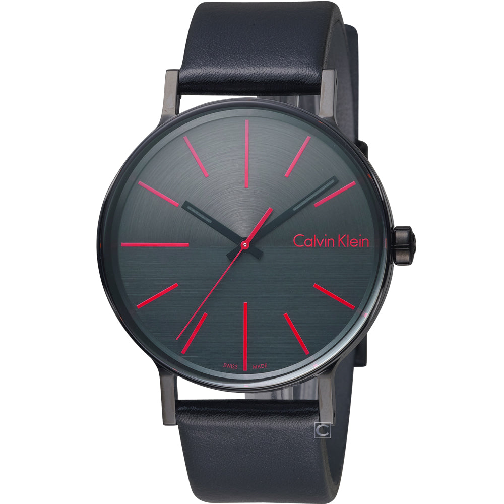 Calvin Klein Boost Black Dial Black Leather Strap Watch for Men - K7Y214CY Buy Now By Calvin Klein