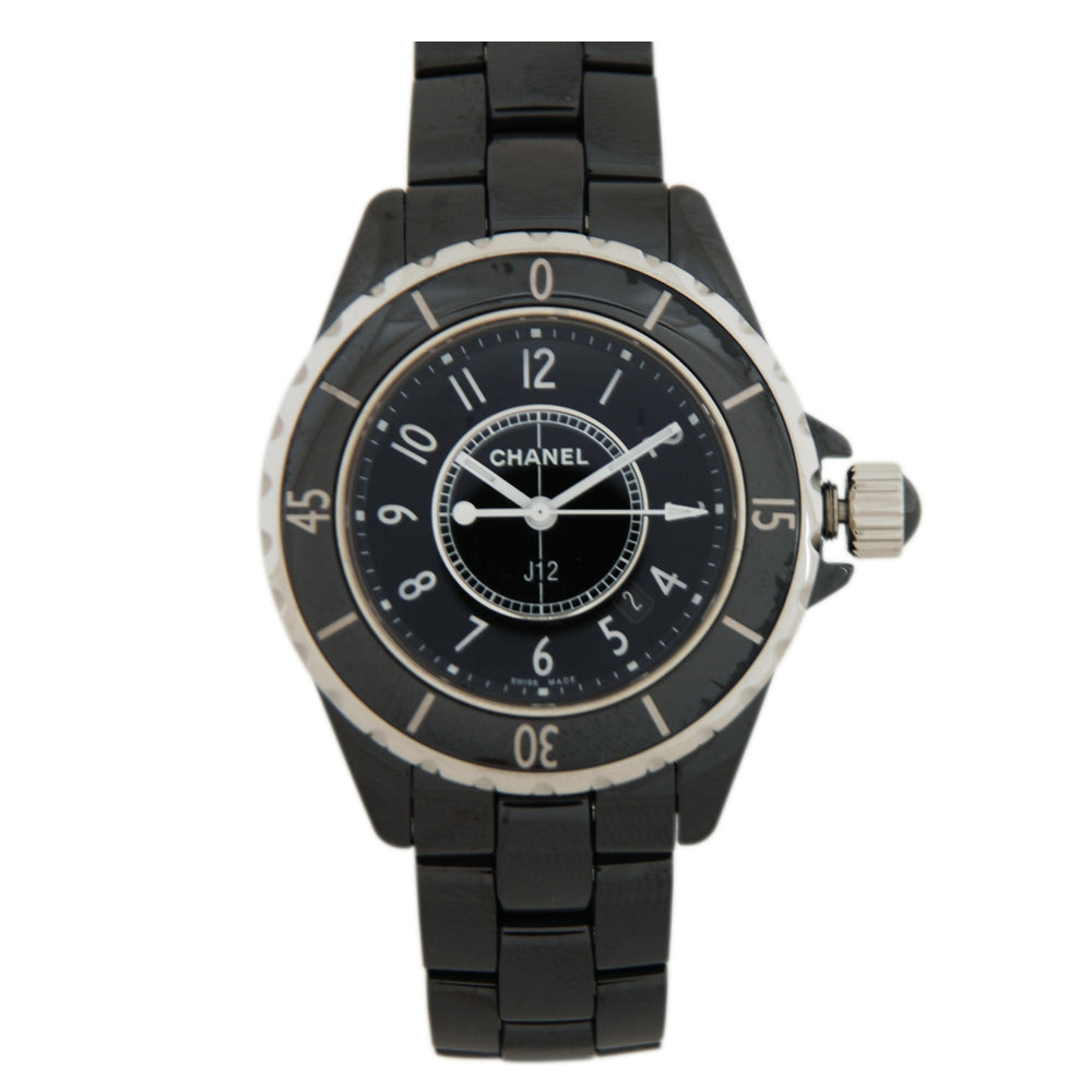 Chanel J12 Quartz Ceramic Black Dial Black Steel Strap Watch for Women - J12 H0682 Buy Now By Chanel