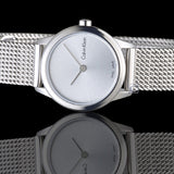 Calvin Klein Minimal White Dial Silver Mesh Bracelet Watch for Women - K3M231Y6 Buy Now By Calvin Klein