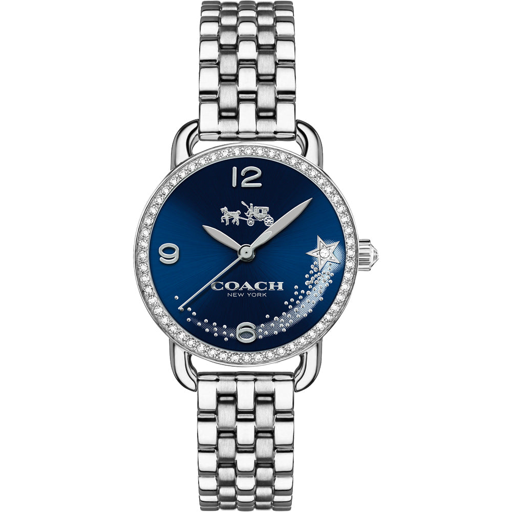 Coach Glitz Blue Dial Silver Steel Strap Watch for Women - 14502693 Buy Now By Coach