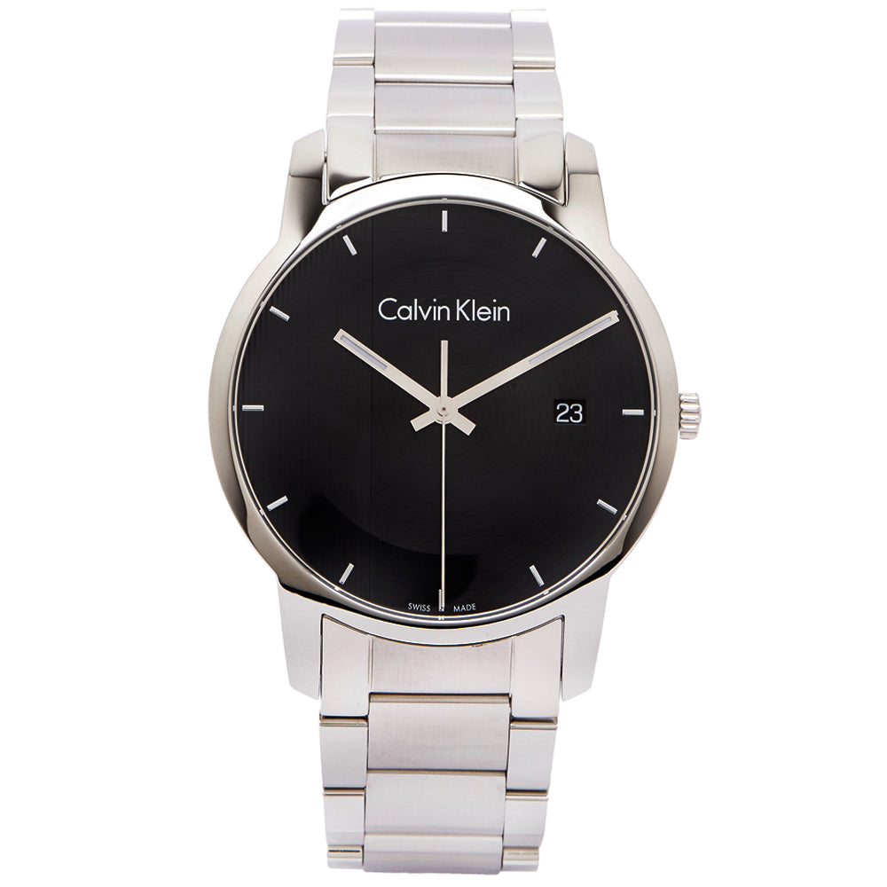 Calvin Klein City Chronograph Black Dial Silver Steel Strap Watch for Men - K2G2G14Y Buy Now By Calvin Klein