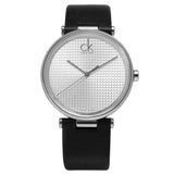 Calvin Klein Sight Silver Dial Black Leather Strap Watch for Men - K1S21120 Buy Now By Calvin Klein