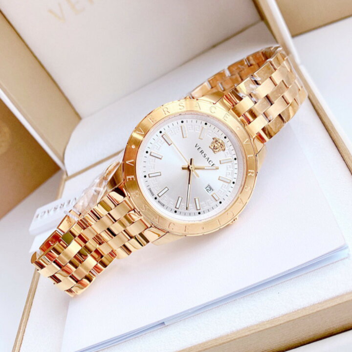 Versace Univers Quartz White Dial Gold Steel Strap Watch for Men - VEBK00518 Buy Now By Versace