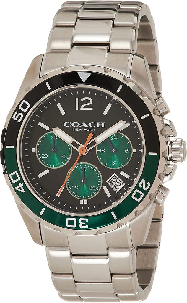 Coach Kent Green Dial Silver Steel Strap Watch for Men - 14602557 Buy Now By Coach