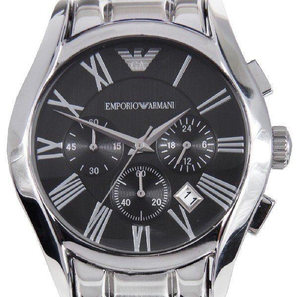 Emporio Armani Valente Chronograph Black Dial Silver Stainless Steel Watch For Men - AR0673 Buy Now By Emporio Armani