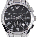 Emporio Armani Valente Chronograph Black Dial Silver Stainless Steel Watch For Men - AR0673 Buy Now By Emporio Armani
