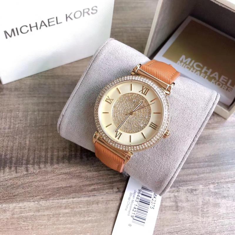 Michael Kors Catlin Champagne Dial Brown Leather Strap Watch for Women - MK2375 Buy Now By Michael Kors