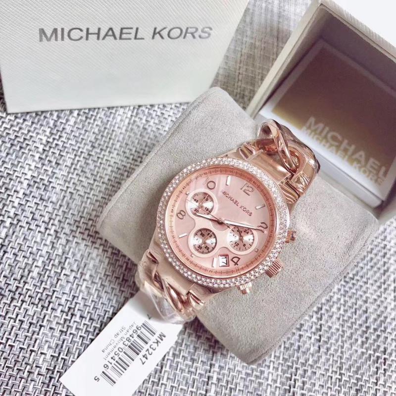 Michael Kors Runway Rose Gold Dial Rose Gold Steel Strap Watch for Women - MK3247 Buy Now By Michael Kors