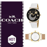 Coach Perry Black Dial White Leather Strap Watch for Women - 14503041 Buy Now By Coach