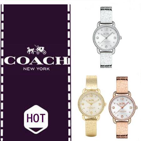 Coach Delancey Diamonds Silver Dial Gold Steel Strap Watch for Women - 14502354 Buy Now By Coach