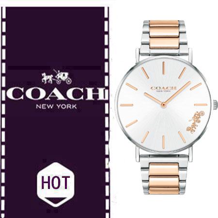 Coach Perry Silver Dial Two Tone Steel Strap Watch for Women - 14503346 Buy Now By Coach