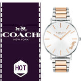 Coach Perry Silver Dial Two Tone Steel Strap Watch for Women - 14503346 Buy Now By Coach