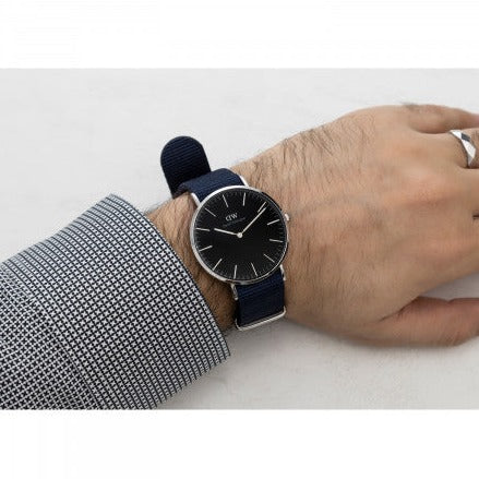 Daniel Wellington Classic Bayswater Black Dial Black NATO Strap Watch For Men - DW00100278 Buy Now By Daniel Wellington