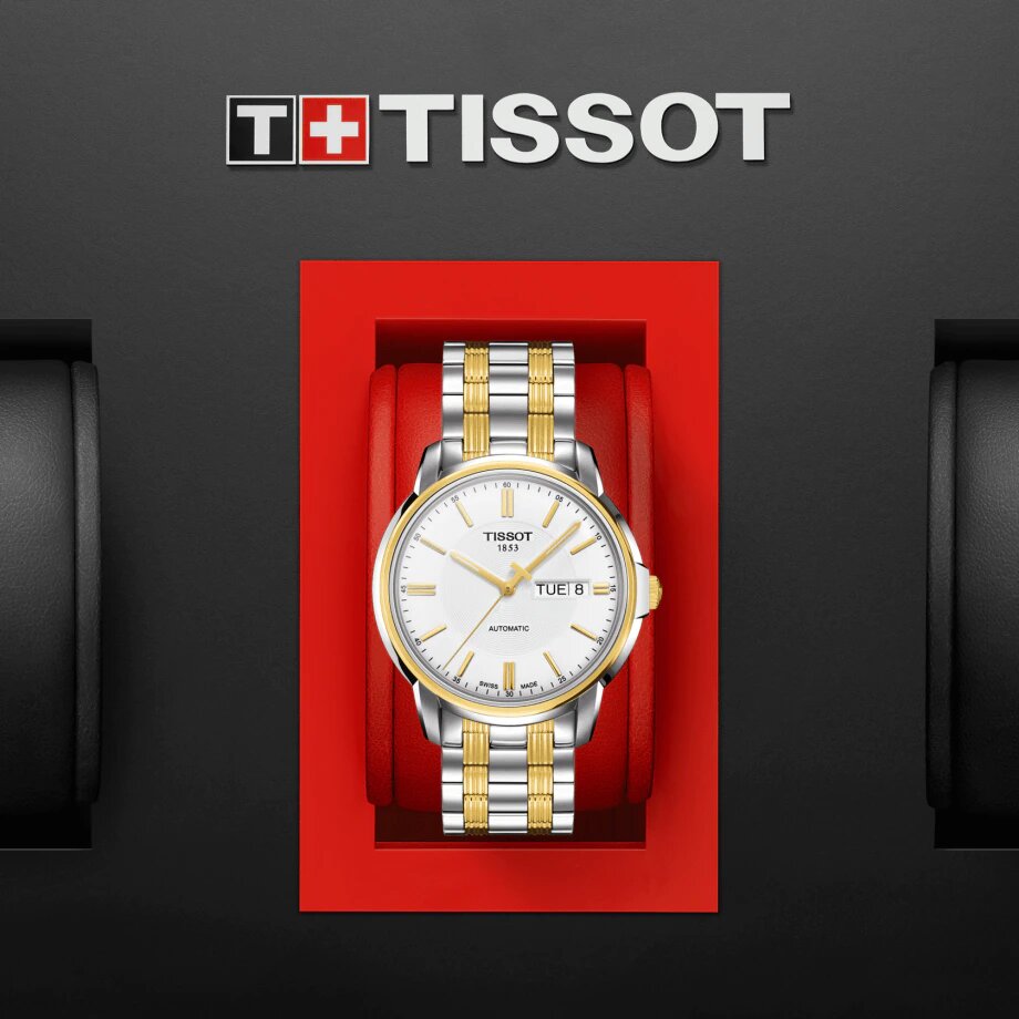 Tissot T Classic Automatics III White Dial Two Tone Steel Strap Watch For Men - T065.430.22.031.00 Buy Now By Tissot