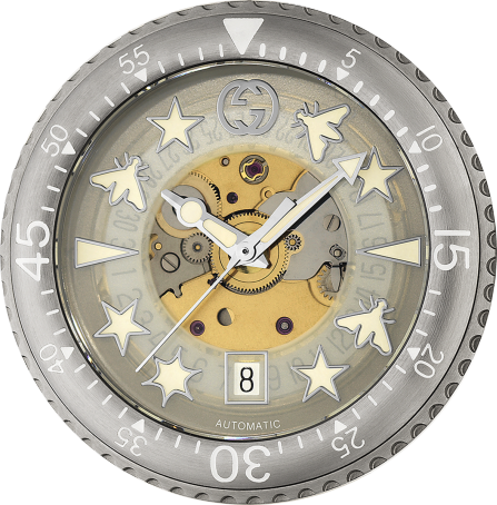 Gucci Dive Automatic Transparent Dial White Rubber Strap Watch For Men - YA136343 Buy Now By Gucci